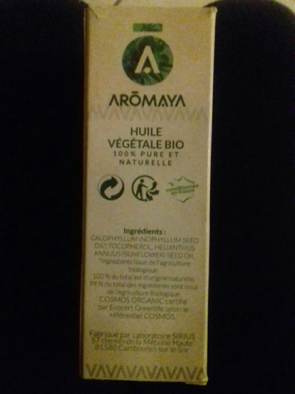 AROMAYA - Huile végétale bio