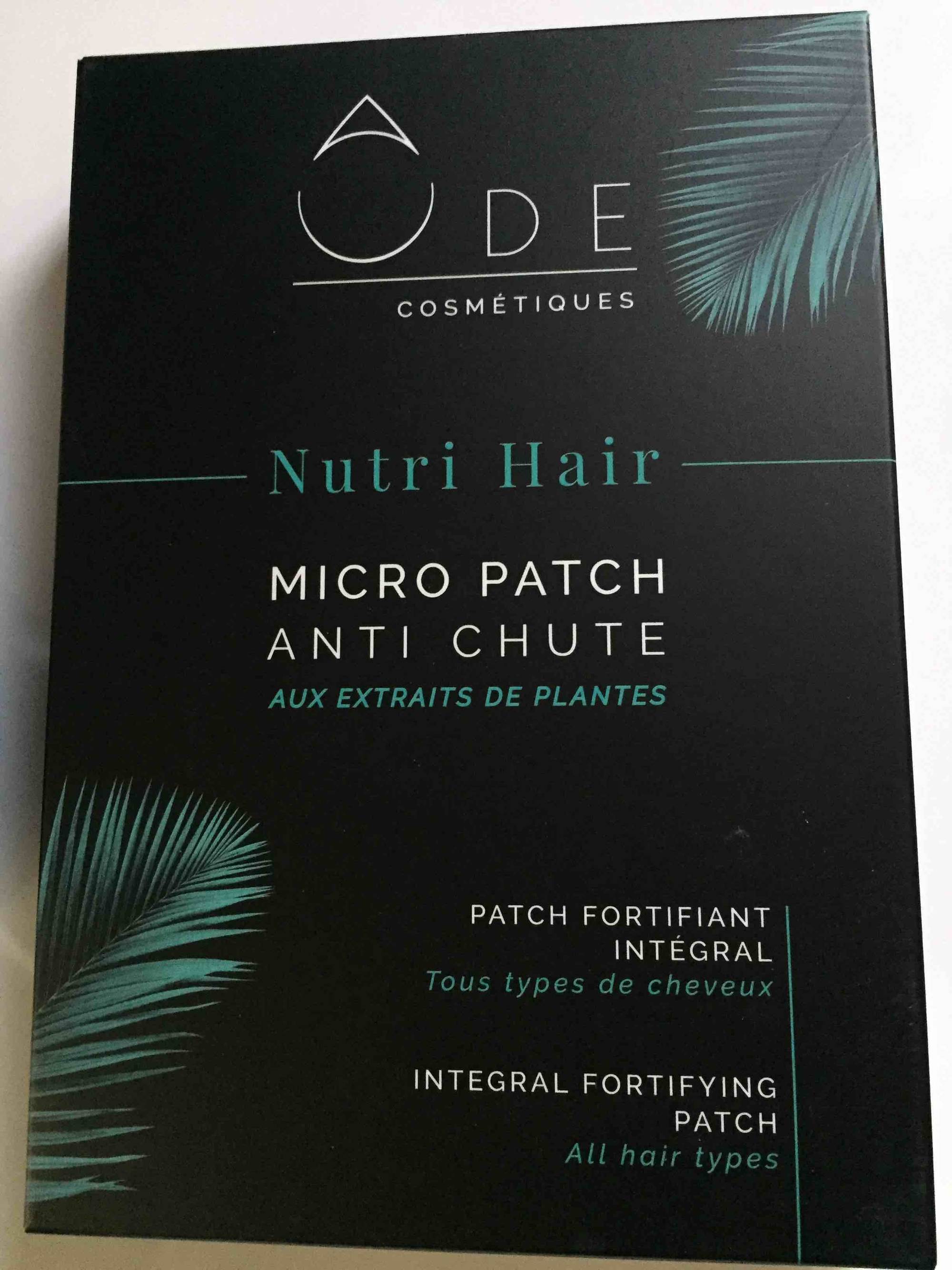 ÔDE COSMÉTIQUES - Nutri hair - Micro patch anti chute aux extraits de plantes