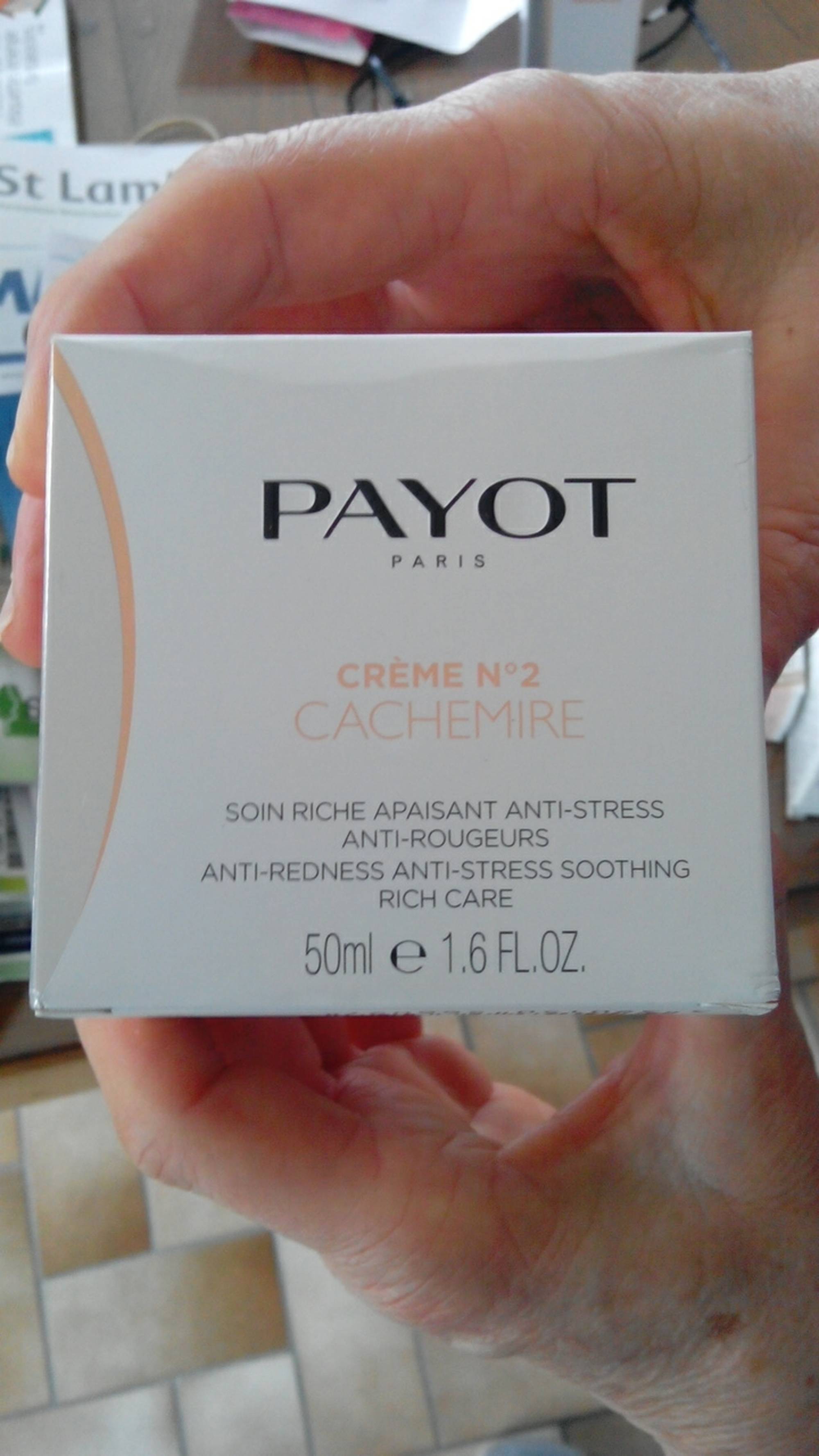 PAYOT - Crème n°2 cachemire - Soin riche apaisant anti-stress, anti-rougeurs
