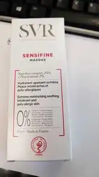 SVR LABORATOIRE DERMATOLOGIQUE - Sensifine masque - Hydratant apaisant extrême 