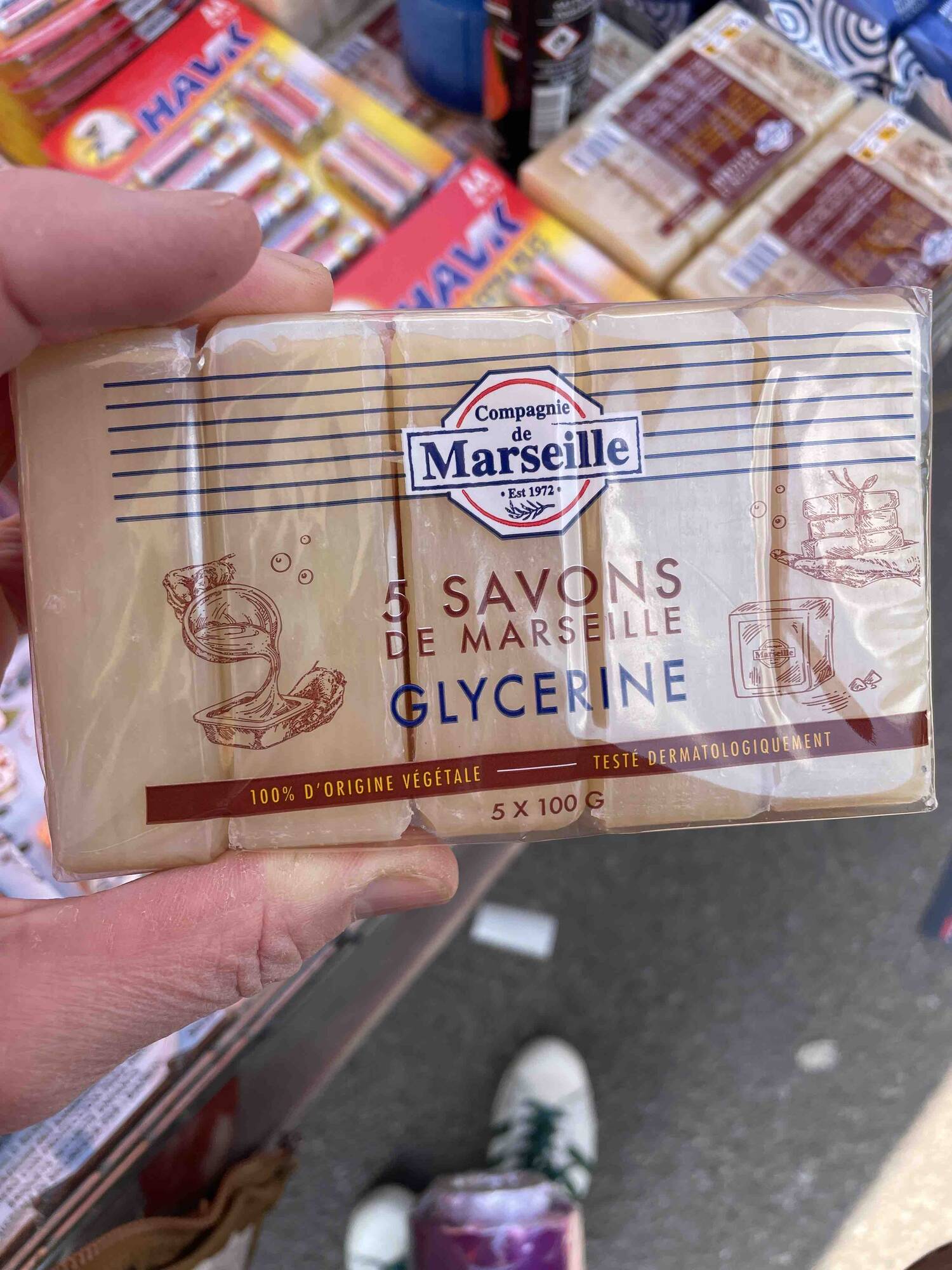 COMPAGNIE DE MARSEILLE - 5 savons de Marseille glycériné