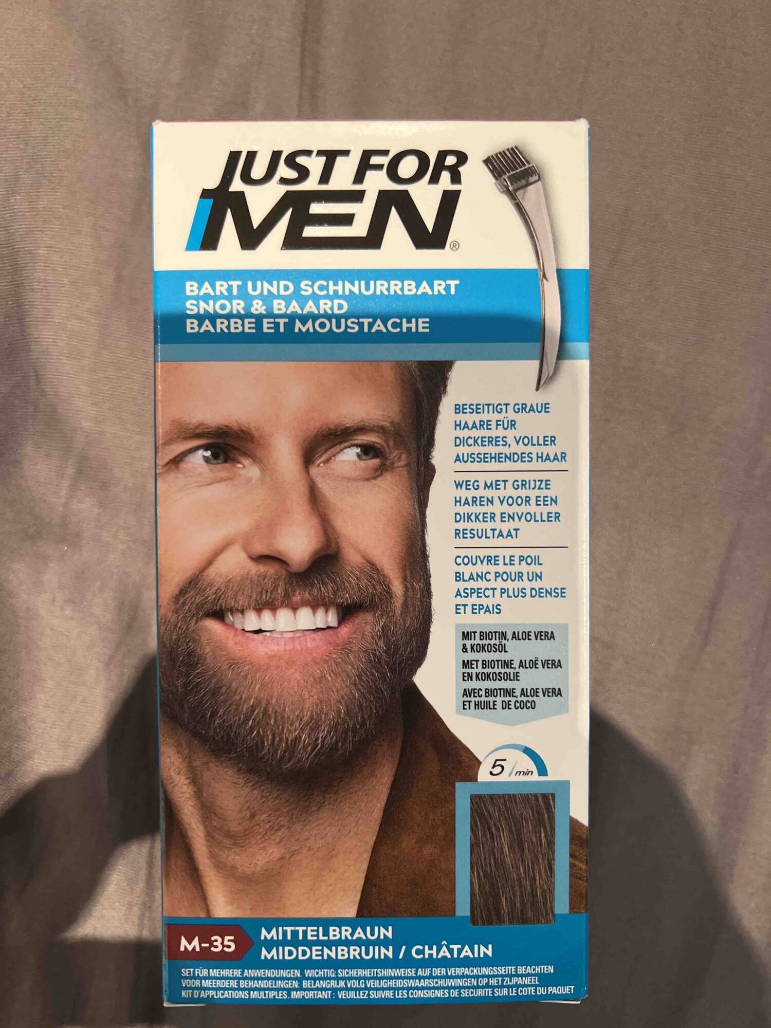 JUST FOR MEN - Barbe et moustache - Base colorante M35 châtain