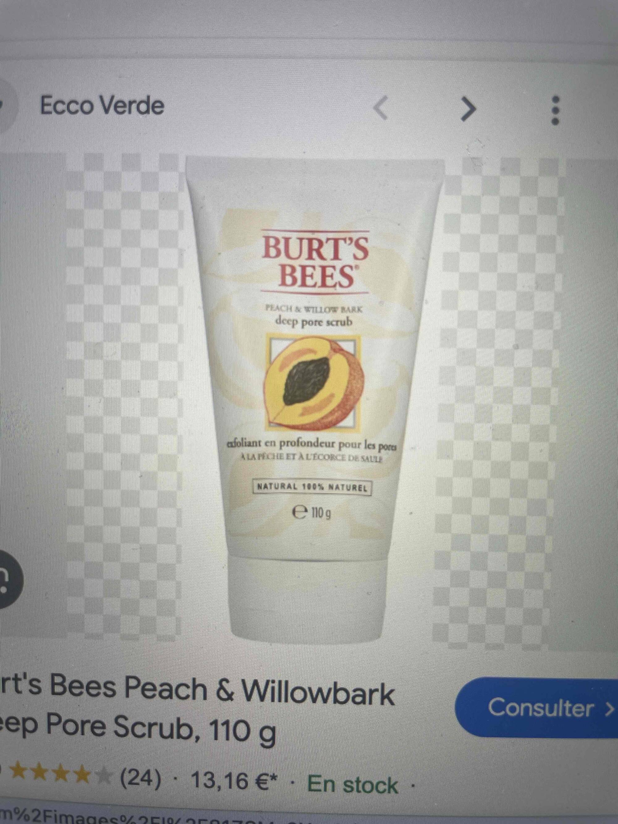 BURT'S BEES - Peach & willow bark - Exfoliant en profondeur pour les pores