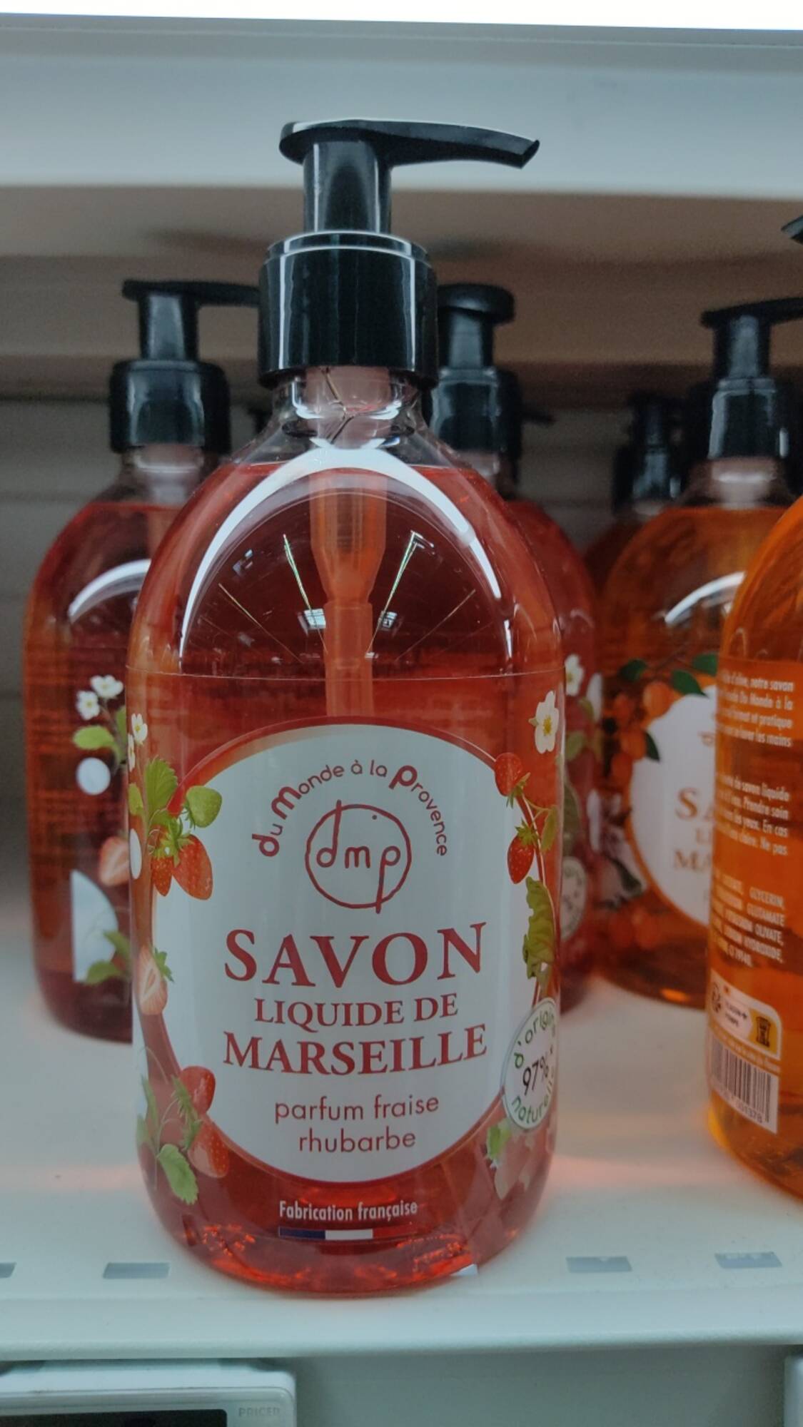 DU MONDE À LA PROVENCE - Savon liquide de Marseille parfum fraise rhubarde