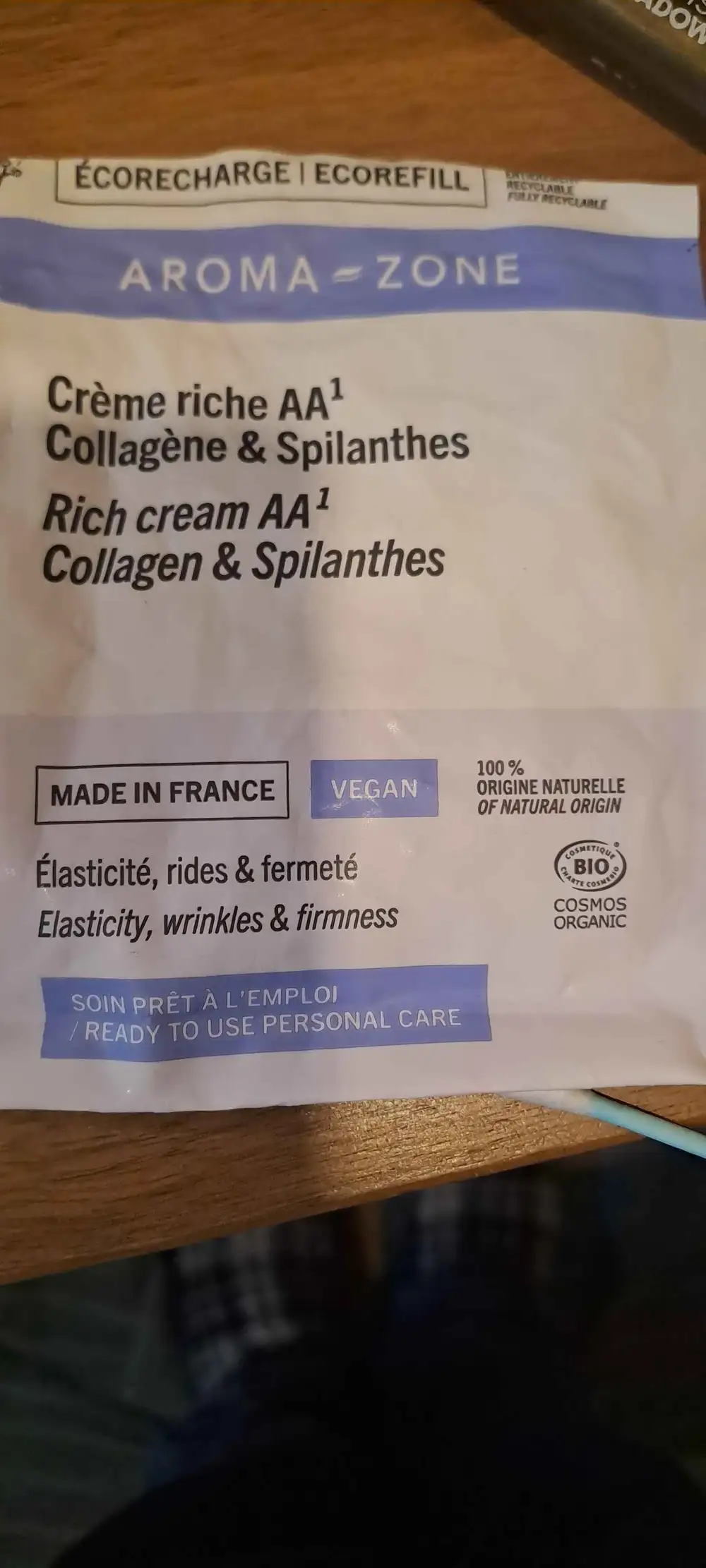 AROMA-ZONE - Crème riche AA1 collagène & spilanthes