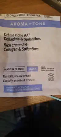 AROMA-ZONE - Crème riche AA1 collagène & spilanthes