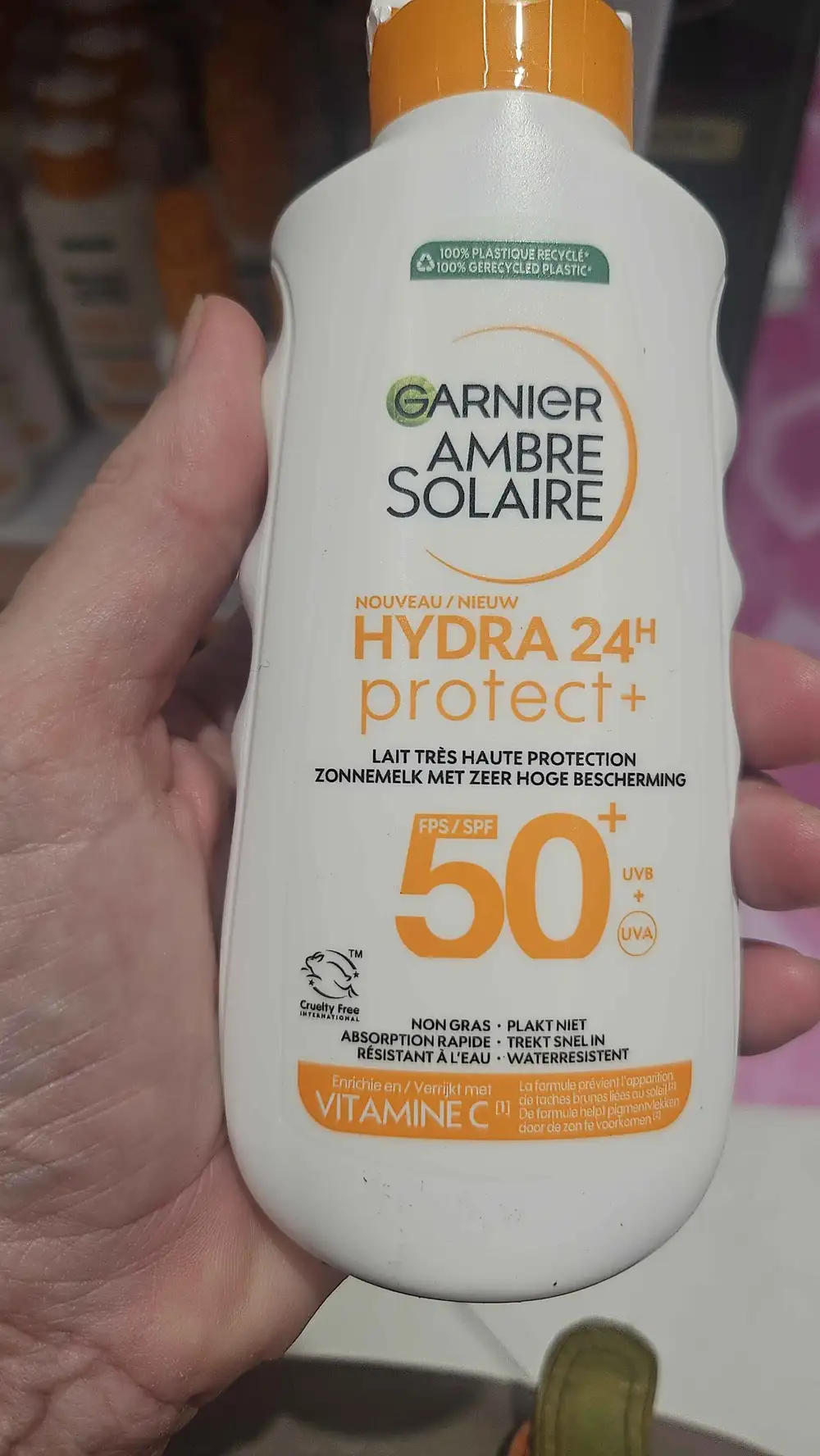 GARNIER - Ambre solaire hydra 24h protect+ - Lait très haute protection SPF50+
