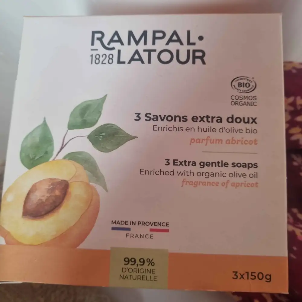 RAMPAL LATOUR 1828 - 3 Savons extra doux parfum abricot