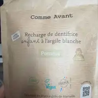 COMME AVANT - Dentifrice enfant à l'argile blanche pomme