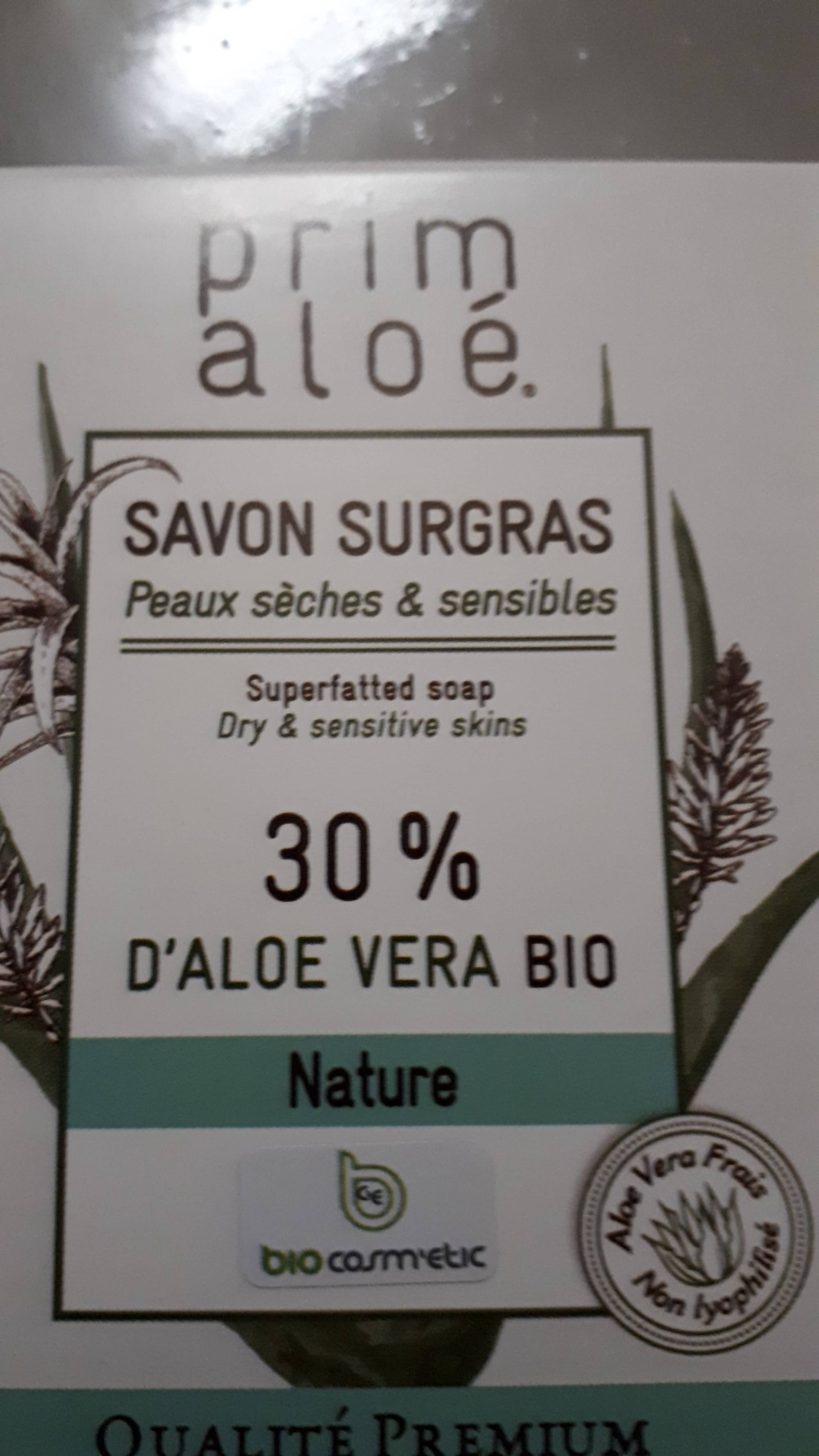 PRIM ALOÉ - Nature - Savon surgras 30% d'aloe vera bio