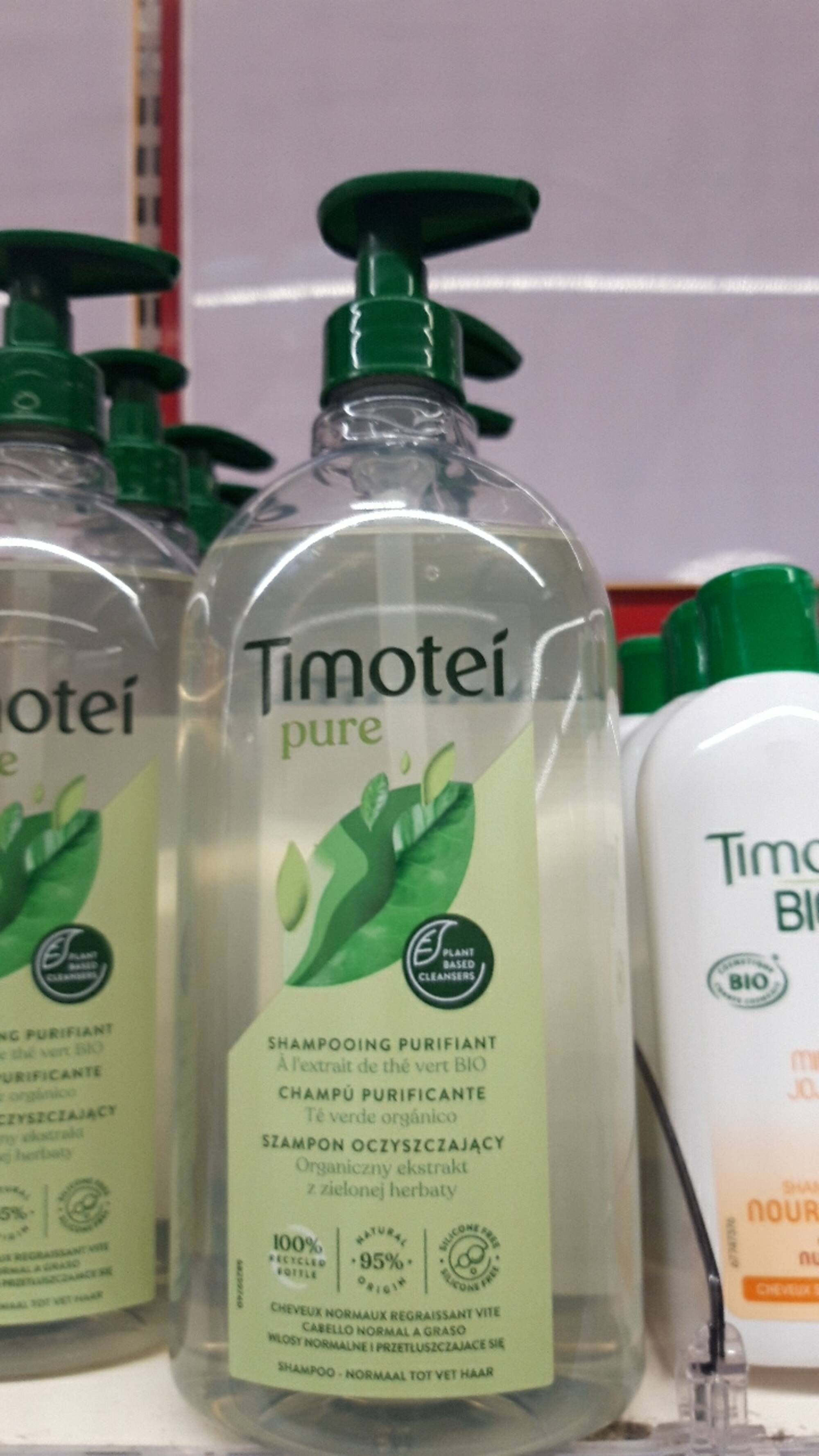 TIMOTEI - Pure - Shampooing purifiant à l'extrait de thé vert bio