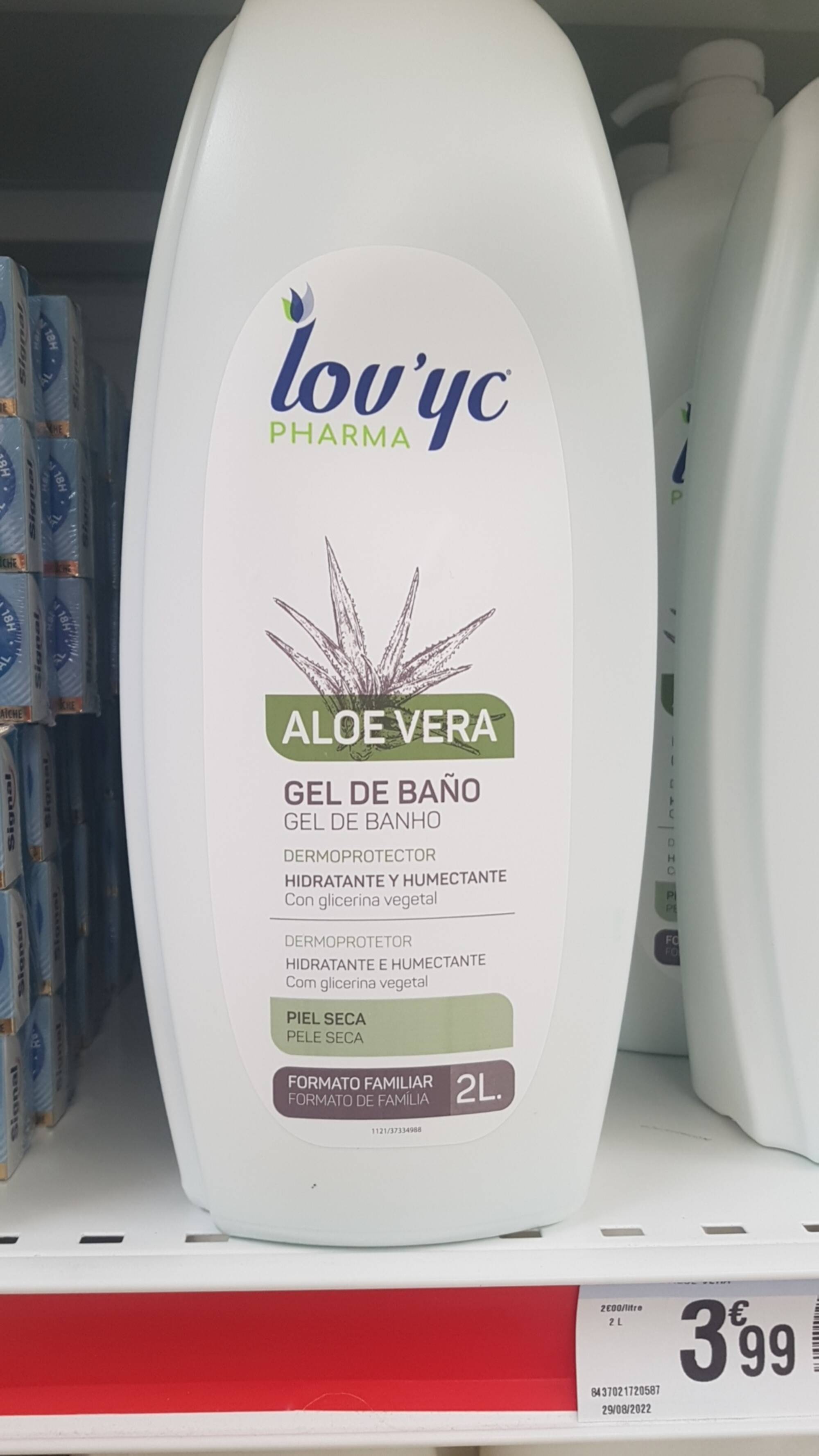 LOV'YC - Aloe vera - Gel de banho