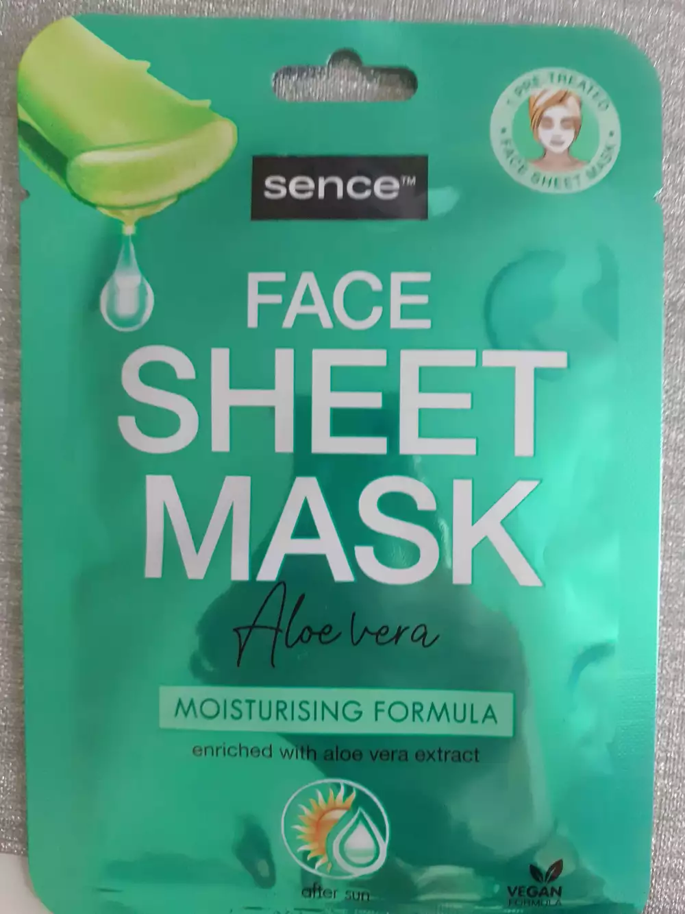 SENCE - Moisturising formula - Face sheet mask aloe vera