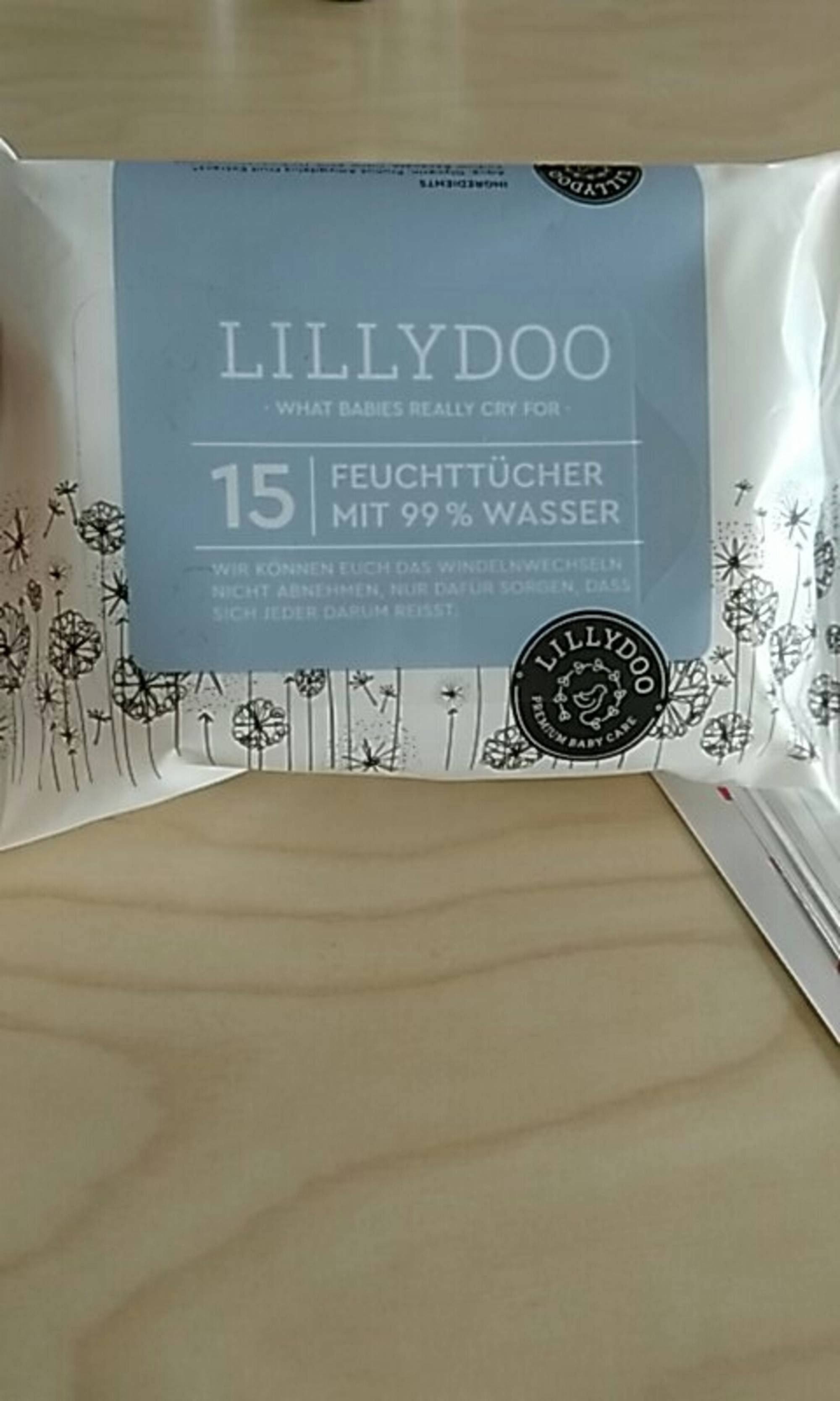 LILLYDOO - 15 feuchttücher mit 99% wasser