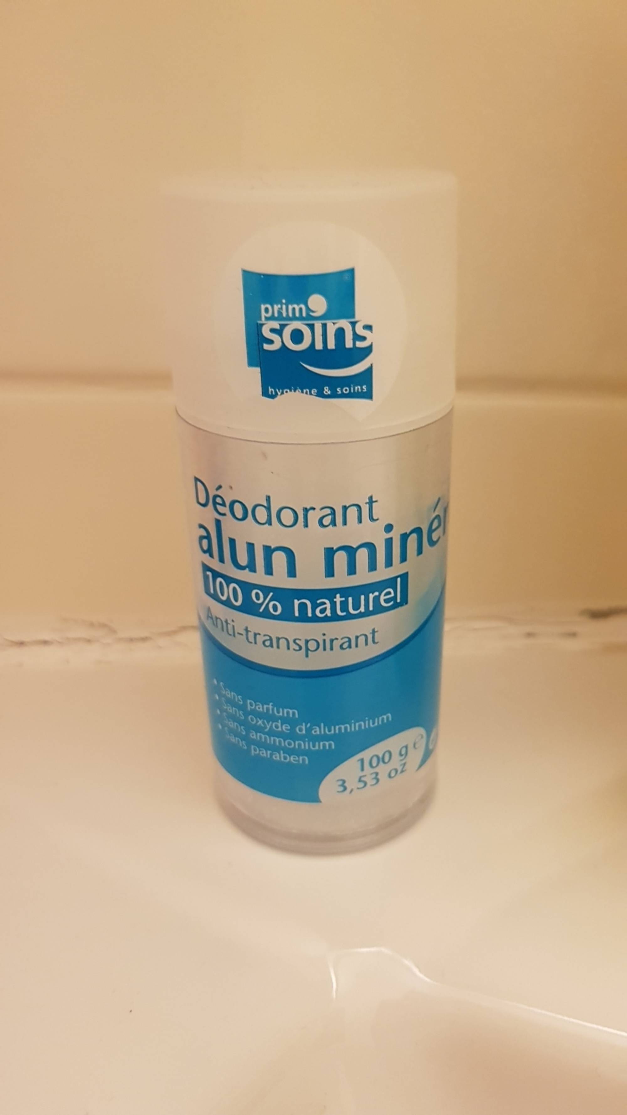 PRIM'SOINS - Déodorant alun minéral 100% naturel