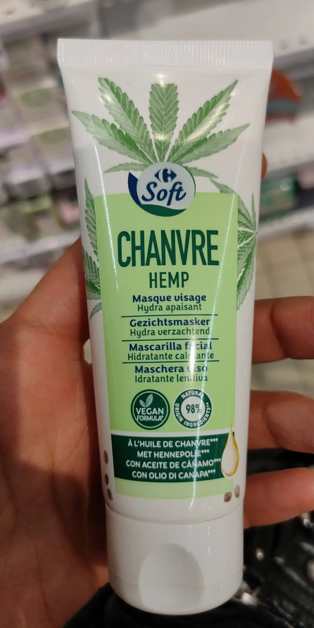 CARREFOUR SOFT - Chanvre hemp - Masque visage hydra apaisant