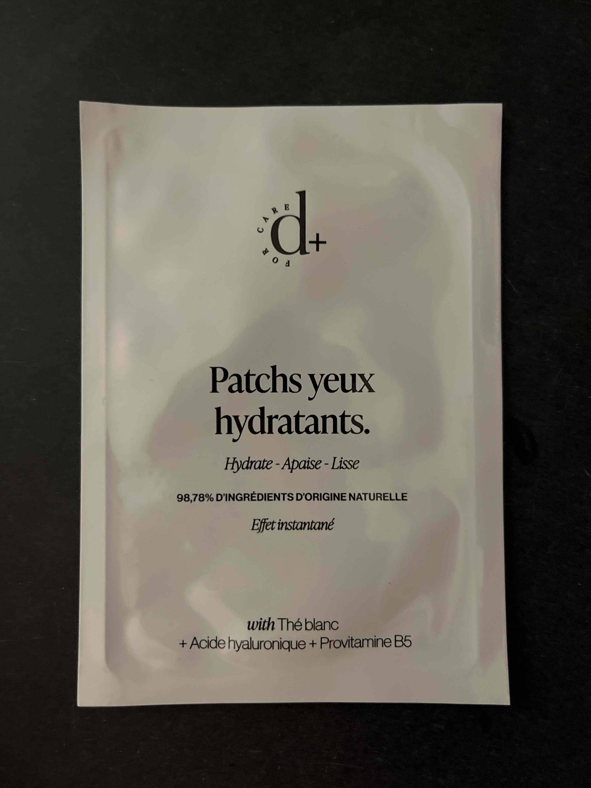 D+ FOR CARE - Patchs yeux hydratants