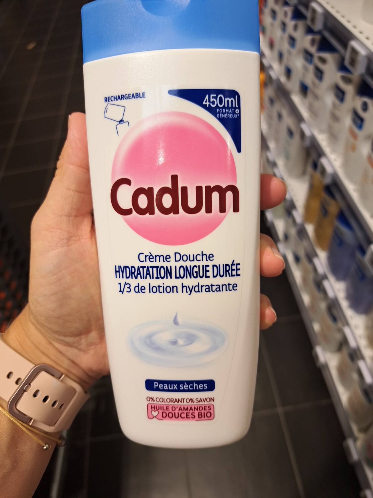 CADUM - crème douche - hydratation longue durée - peaux sèches 