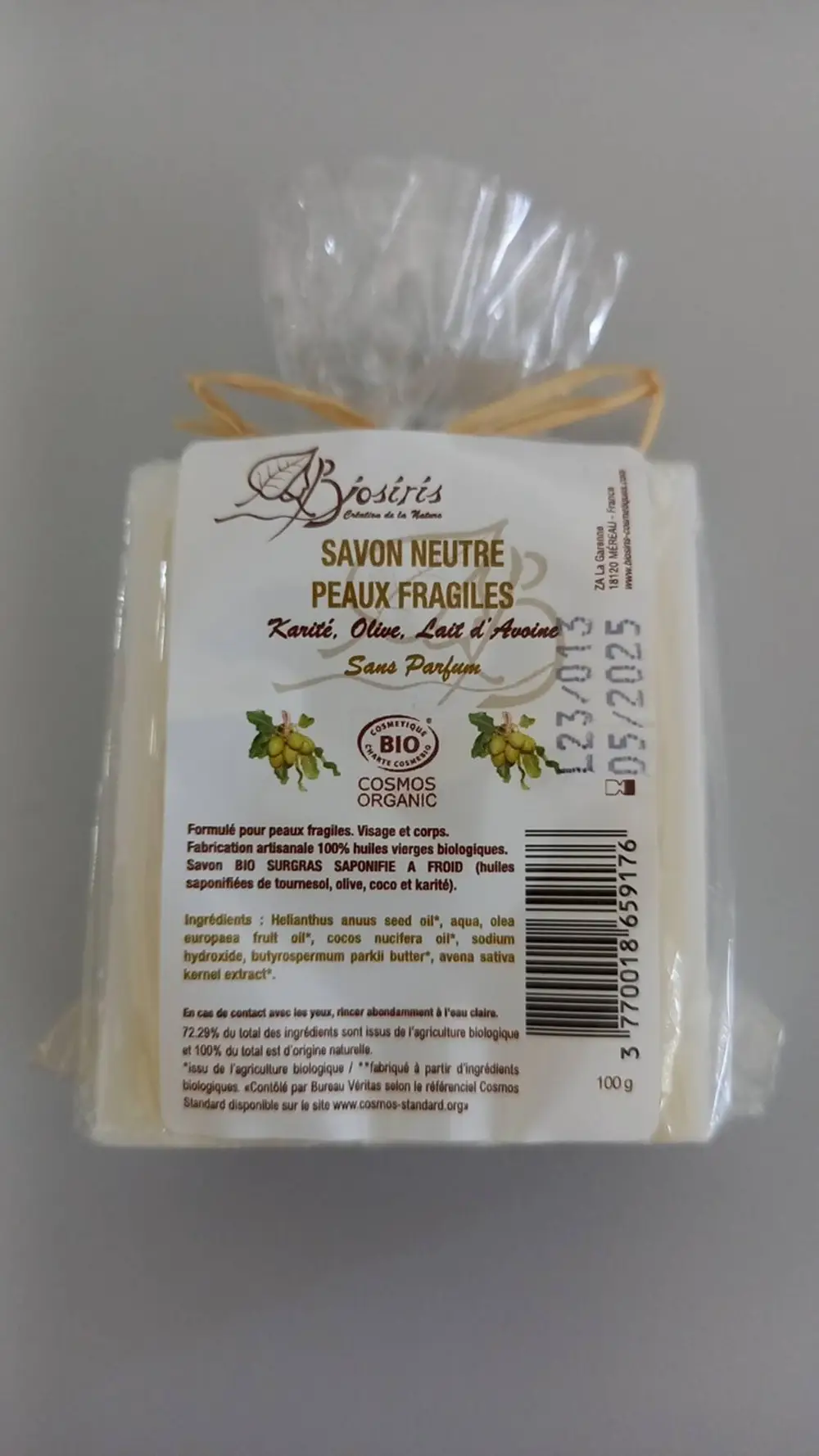 BIOSIRIS - Savon neutre peaux fragiles
