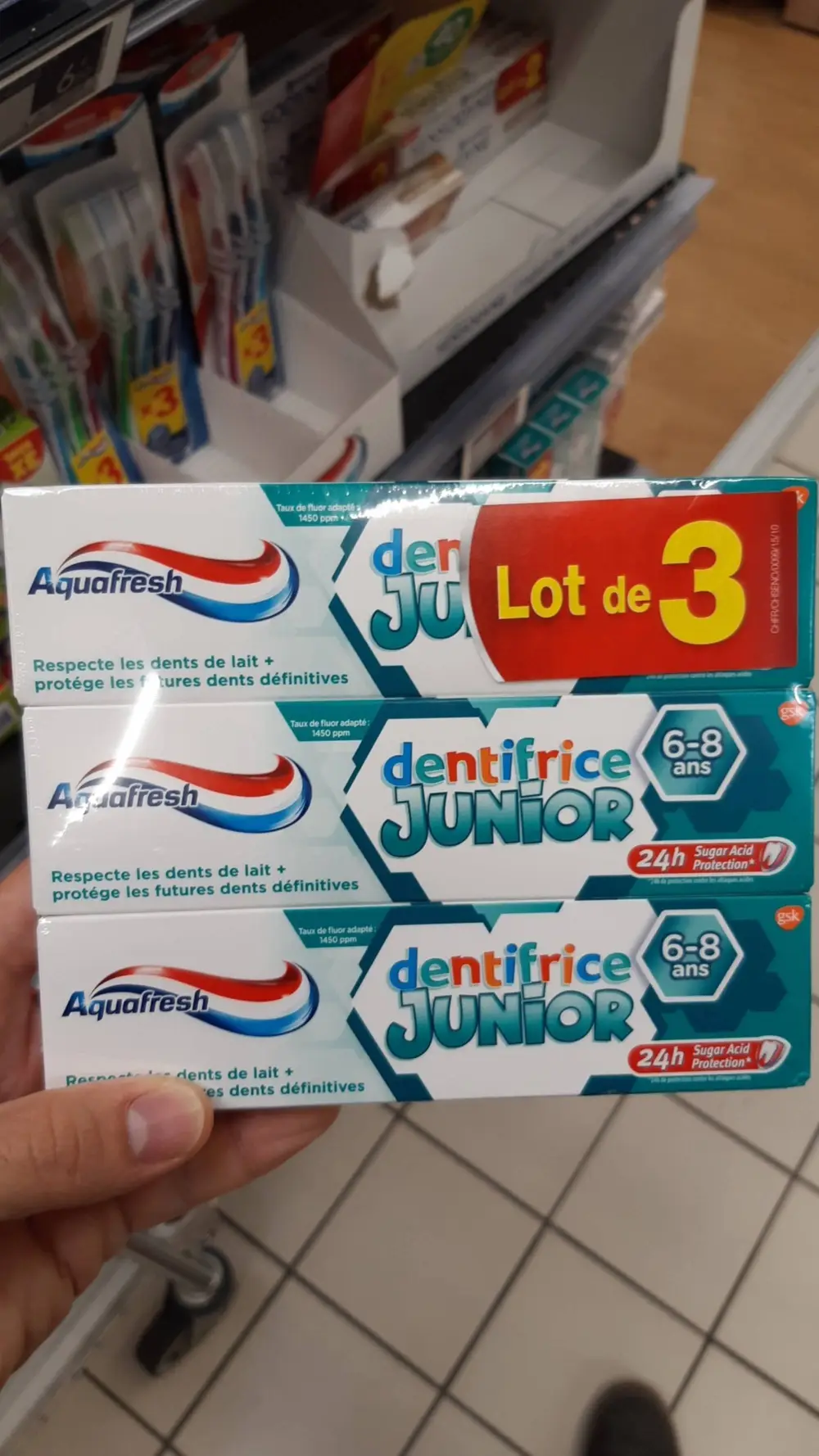 AQUAFRESH - Dentifrice junior 6-8 ans 