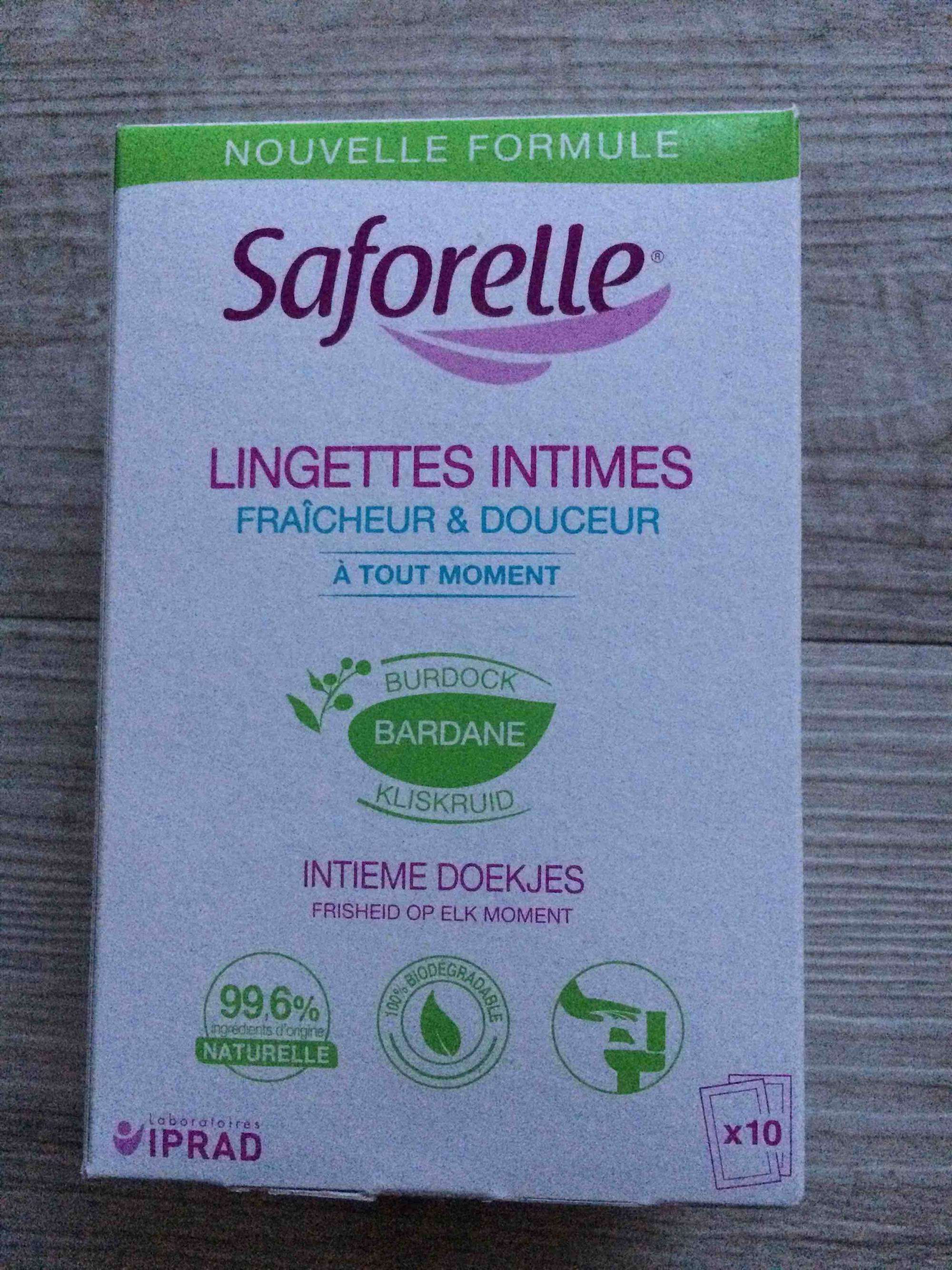 Lingettes Intimes Fraîcheur et Douceur - 100% biodégradables - 10