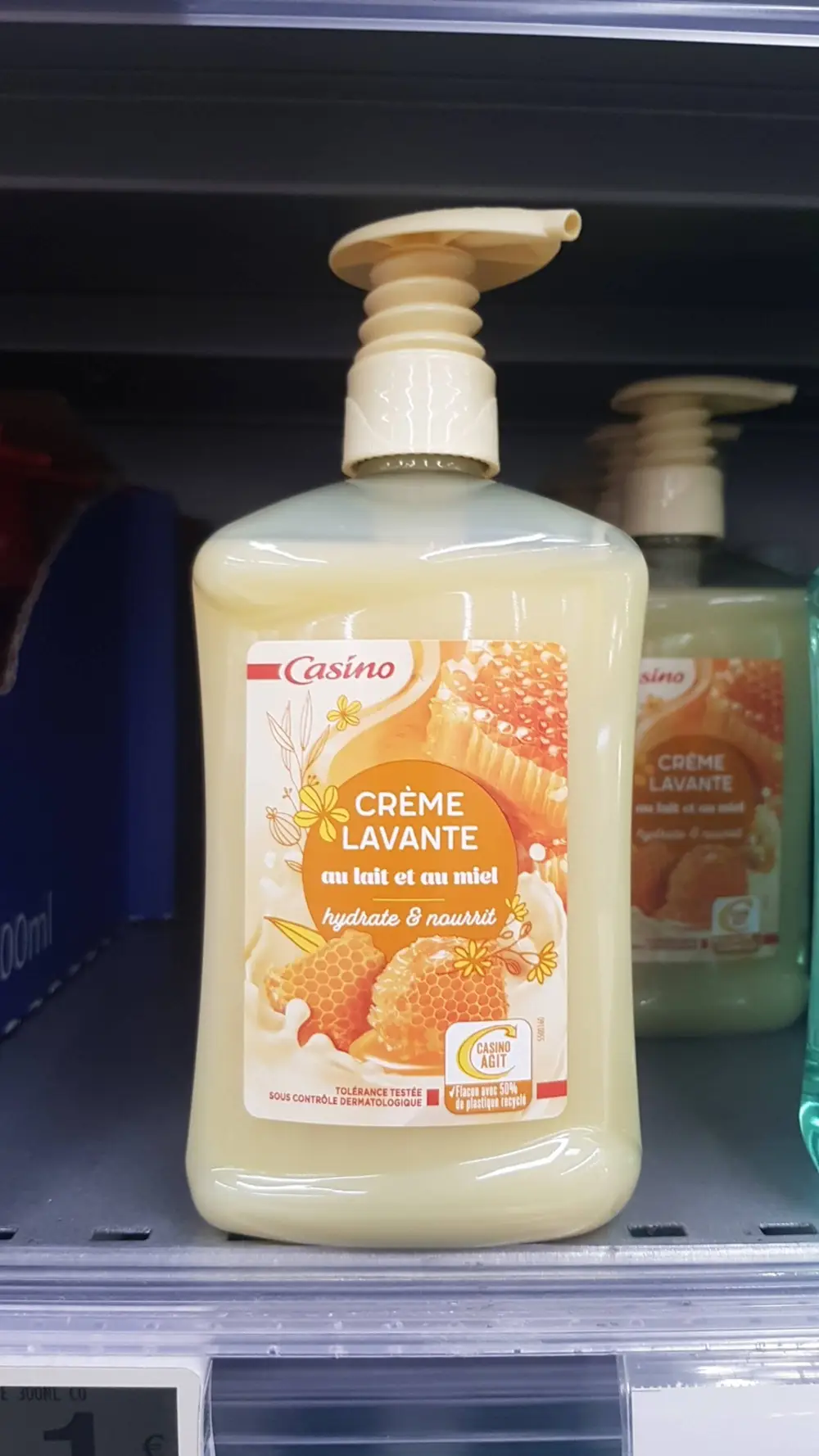 CASINO - Crème lavante au lait et au miel 