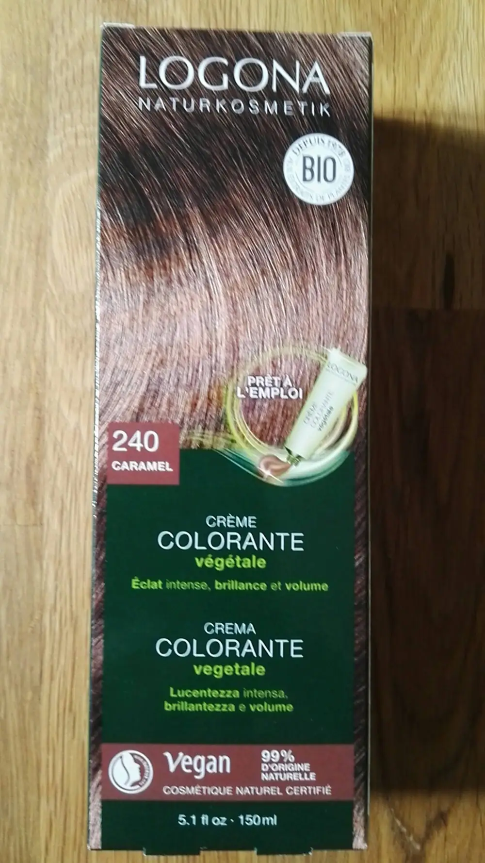 LOGONA - Crème colorante végétale 240 caramel