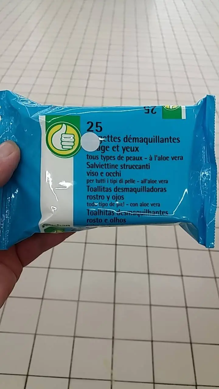 AUCHAN - Lingettes démaquillantes visage et yeux