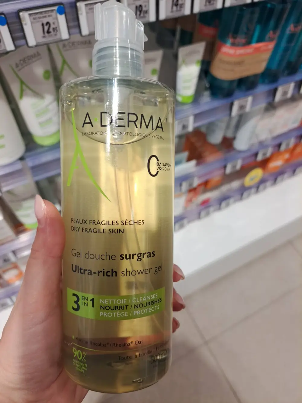 A-DERMA - Gel douche surgras 3 en 1