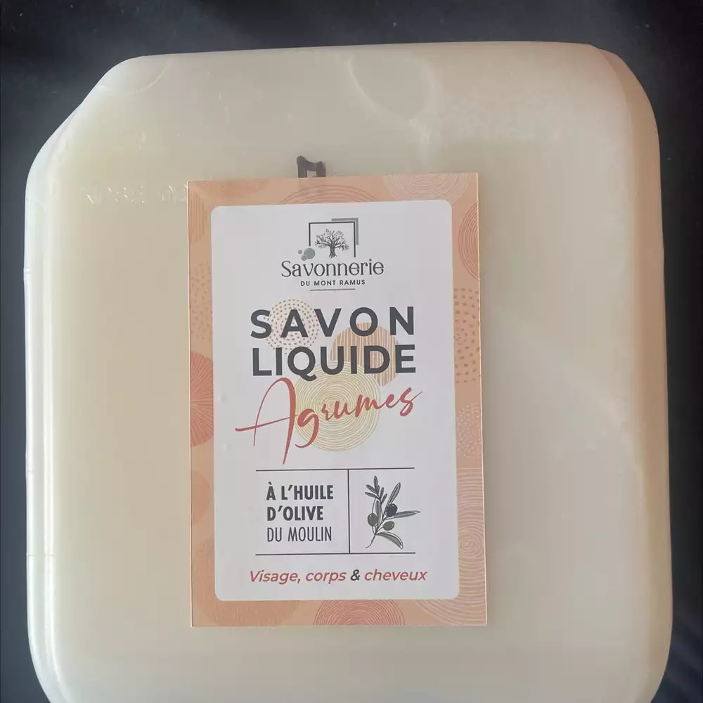 SAVONNERIE DU MONT RAMUS - Savon liquide agrumes à l'huile d'olive du moulin