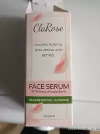 CLAROSE - Organic rose oil hyaluronic acid retinol - Face serum