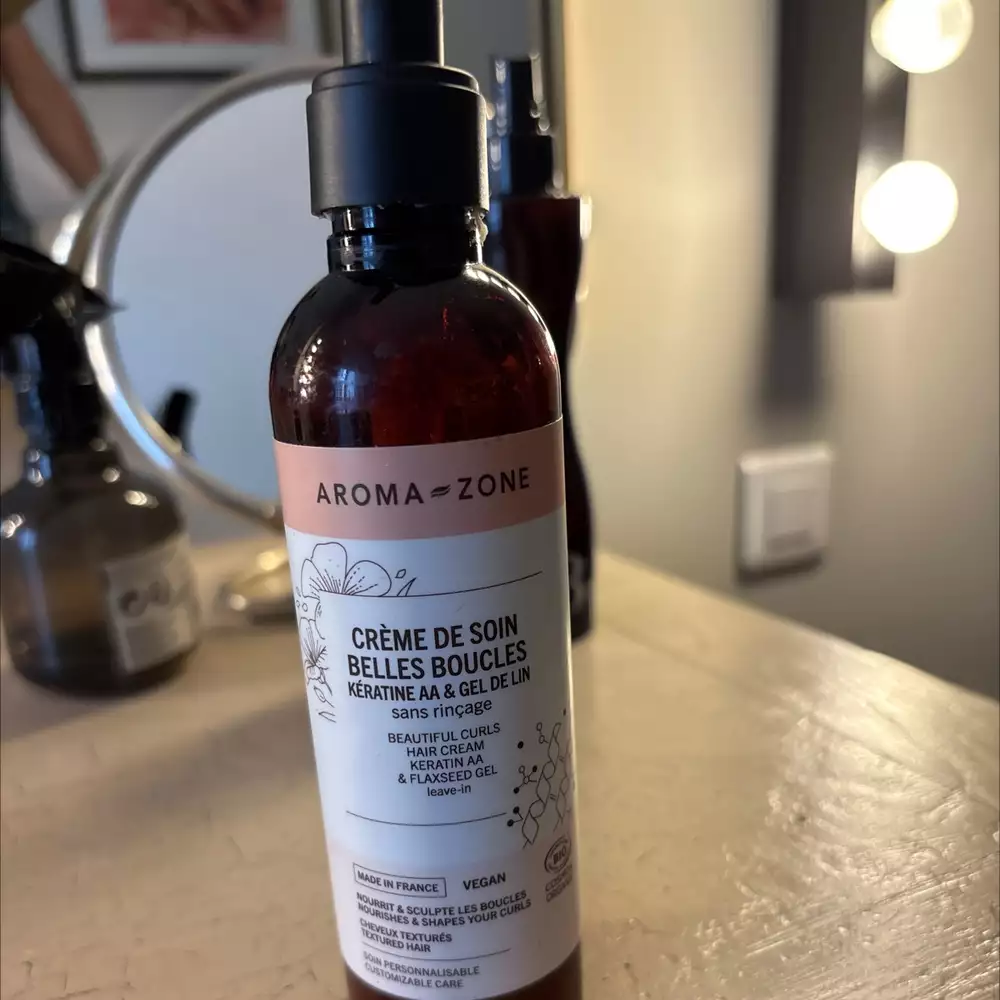 AROMA-ZONE - Kératine AA & gel de lin - Crème de soin belles boucles