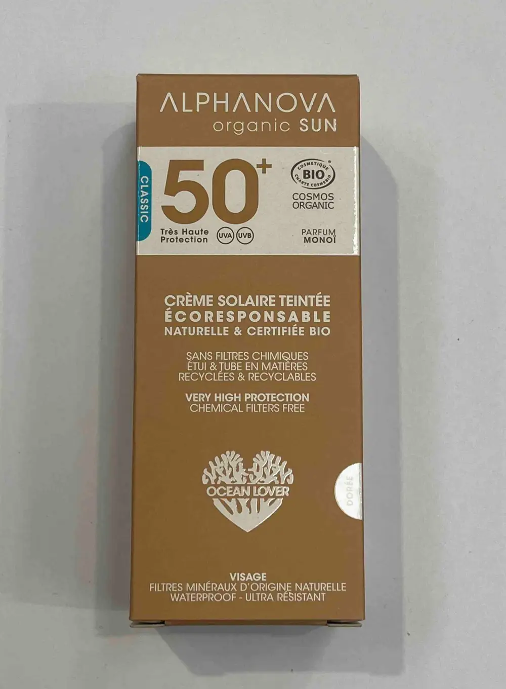 ALPHANOVA - Crème solaire teintéécoresponsable spf 50+