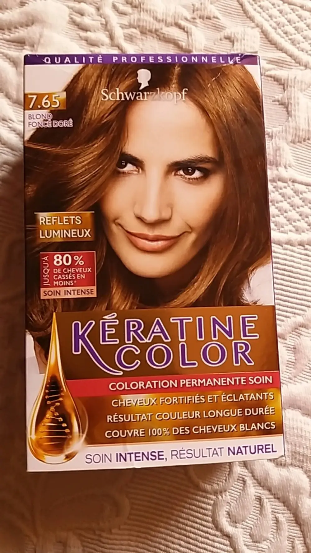 SCHWARZKOPF - Kératine color - Coloration permanente soin Blond foncé doré 7.65