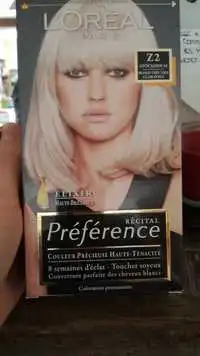 L'ORÉAL - Récital préférence - Coloration permanente Z2 blond très très clair perlé