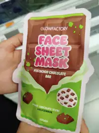 GLOW FACTORY - Face sheet mask pistachio chocolate bar