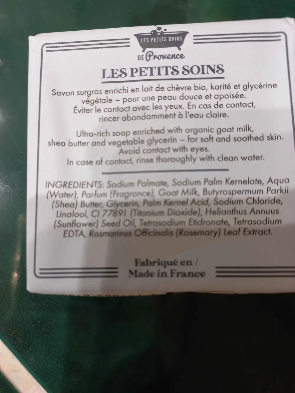 LES PETITS BAINS DE PROVENCE - Le petit soins - Savon surgras 