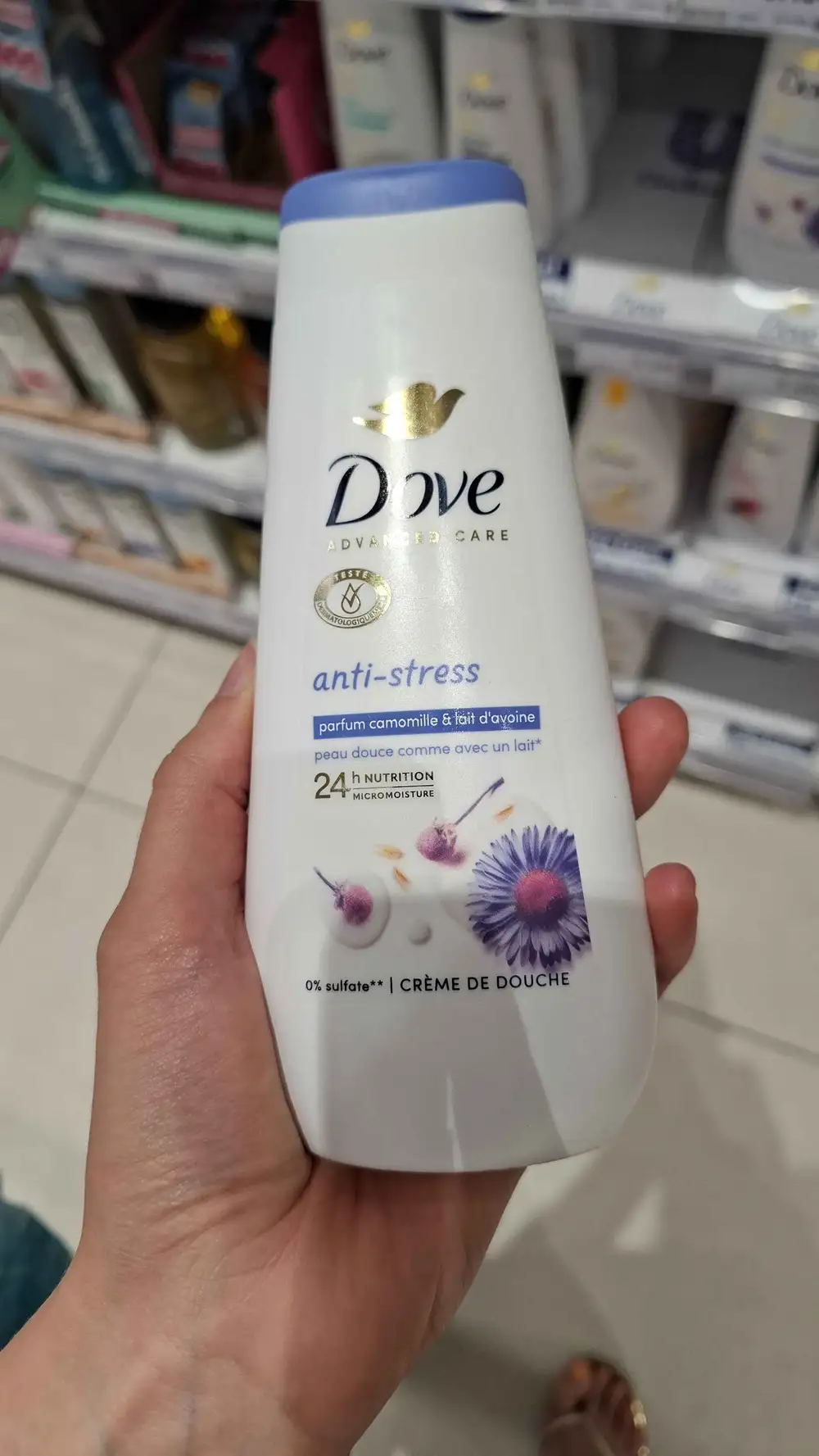 DOVE - Anti-stress - Crème de douche 24h nutrition