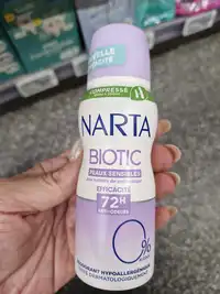NARTA - Biotic - Déodorant hypoallergénique 72h
