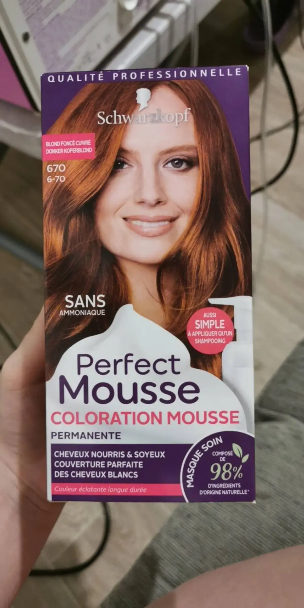 SCHWARZKOPF - Pefect Mousse - Coloration mousse 670 blonde foncé cuivré