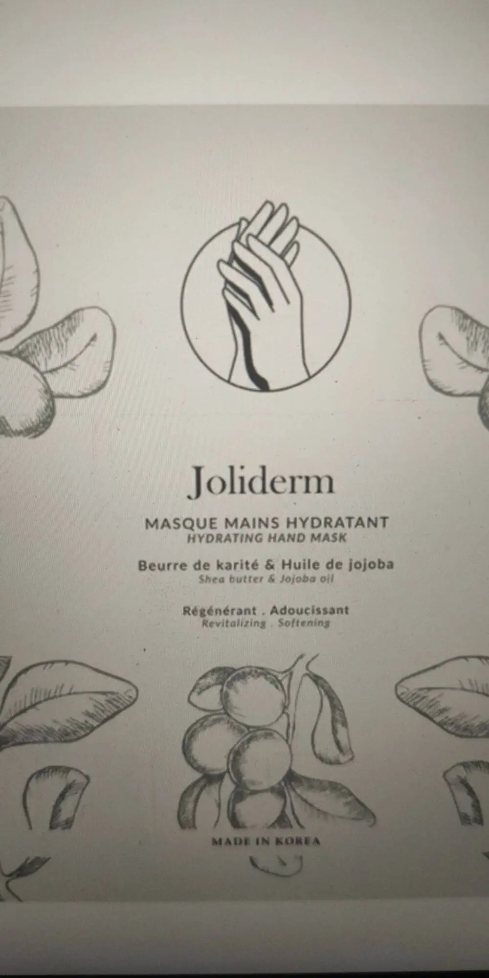 JOLIDERM - Masque mains hydratant 