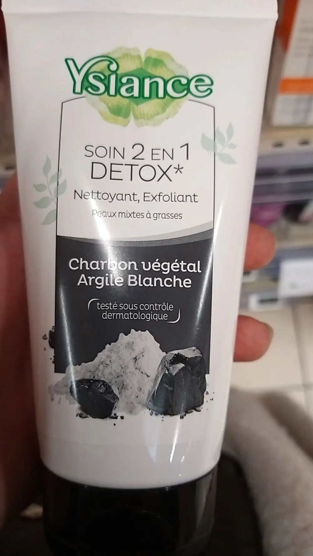 YSIANCE - Charbon végétal argile blanche - Soin 2 en 1 detox