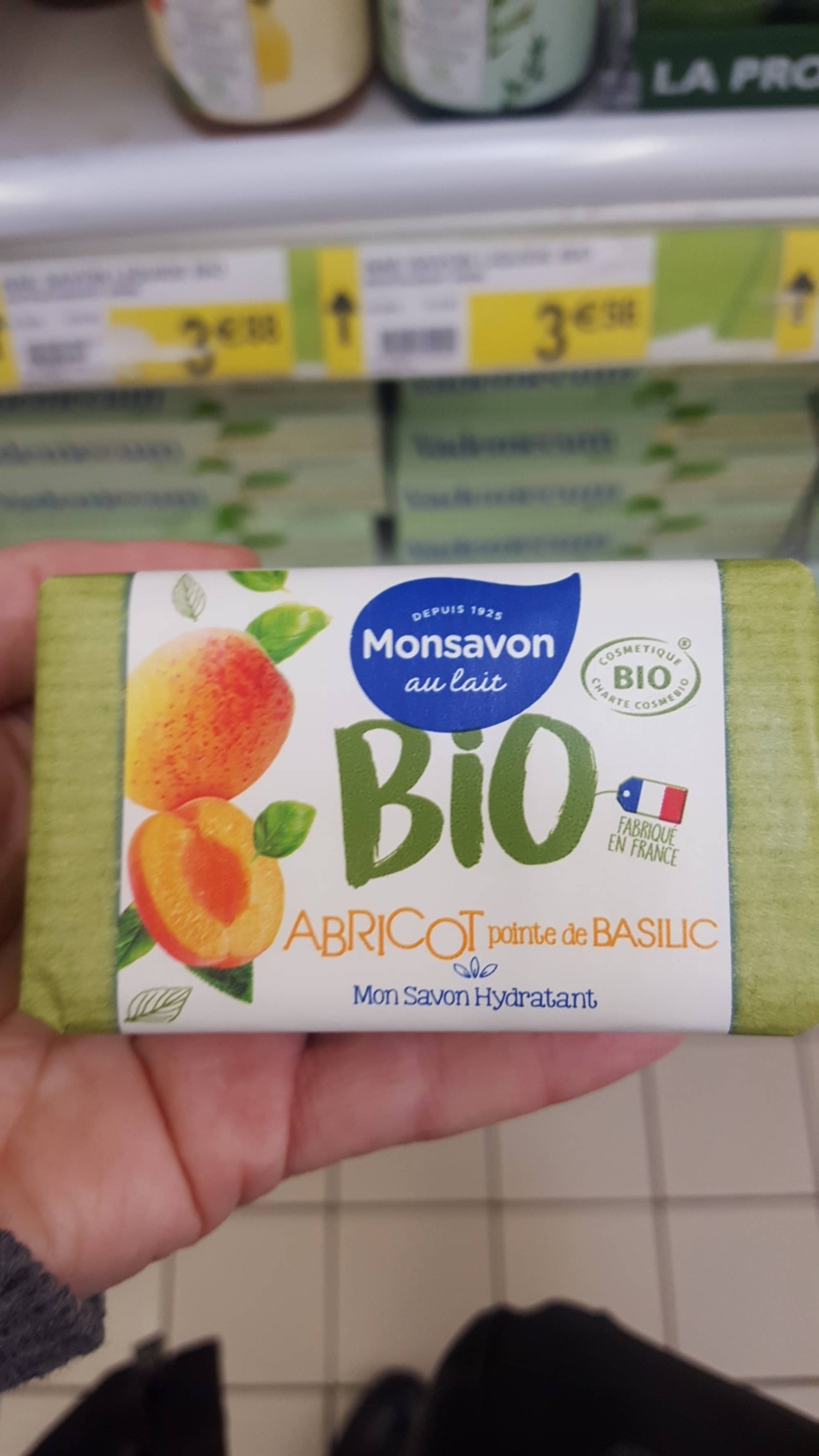 MONSAVON - Bio abricot pointe de basilic - Mon savon hydratant