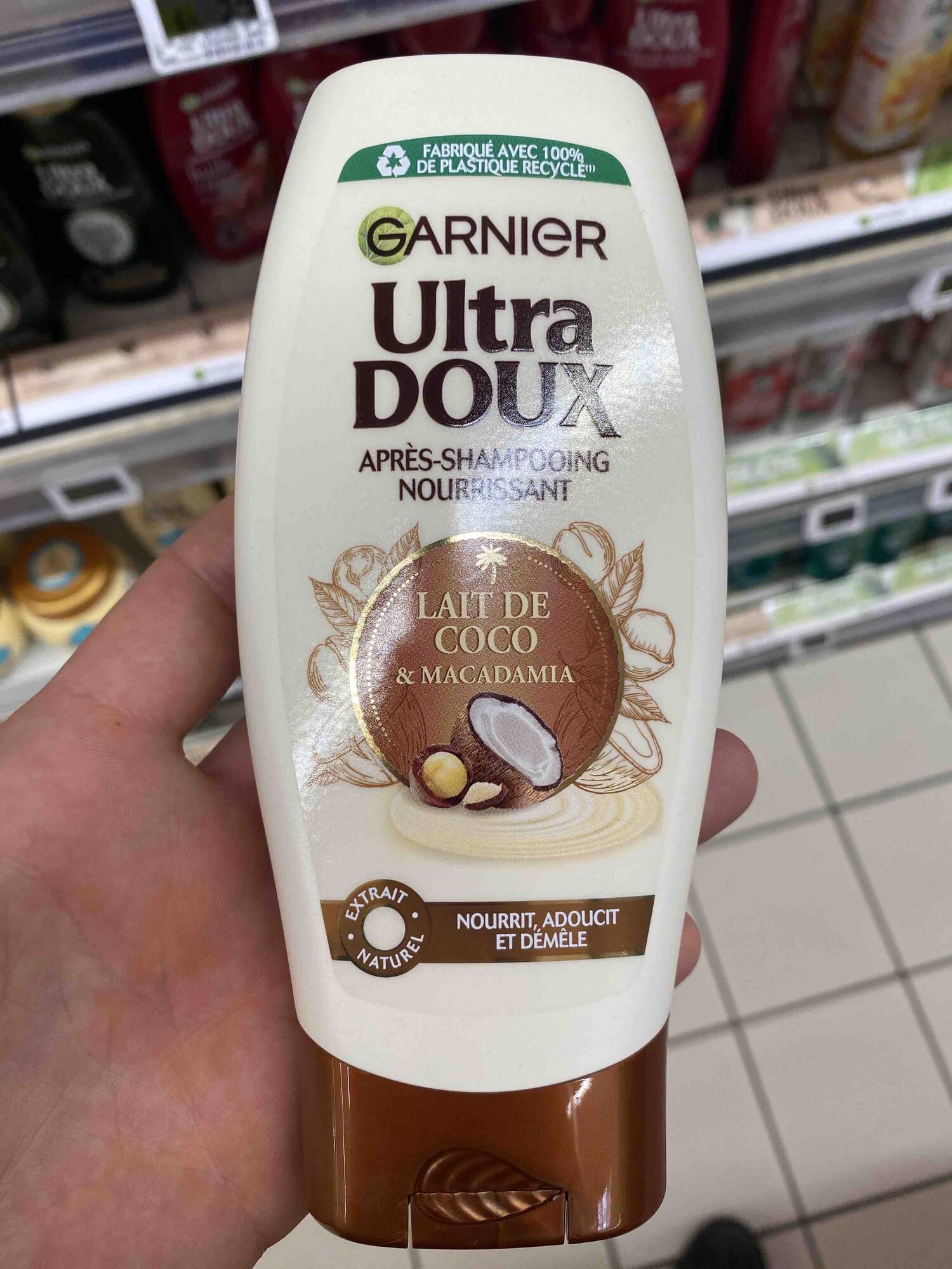 GARNIER - Ultra Doux Lait de Coco & Macadamia - Après-shampooing nourrissant 