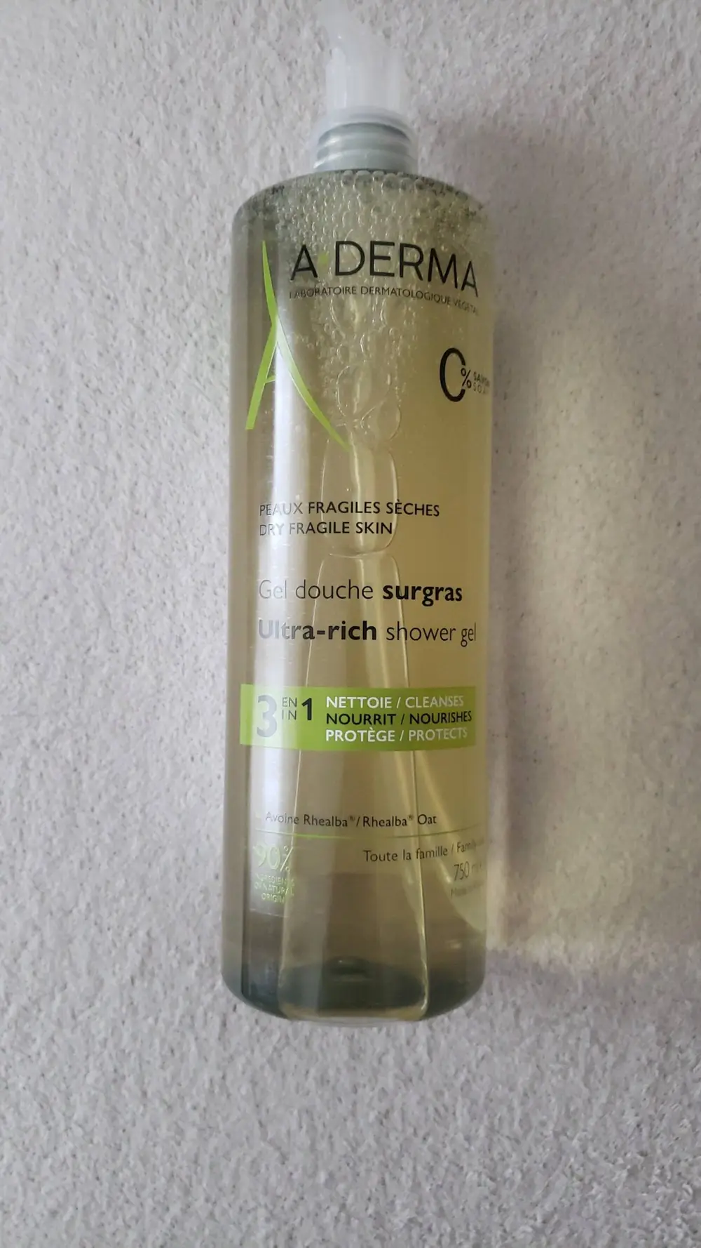 A-DERMA - Gel douche surgras 3 en 1