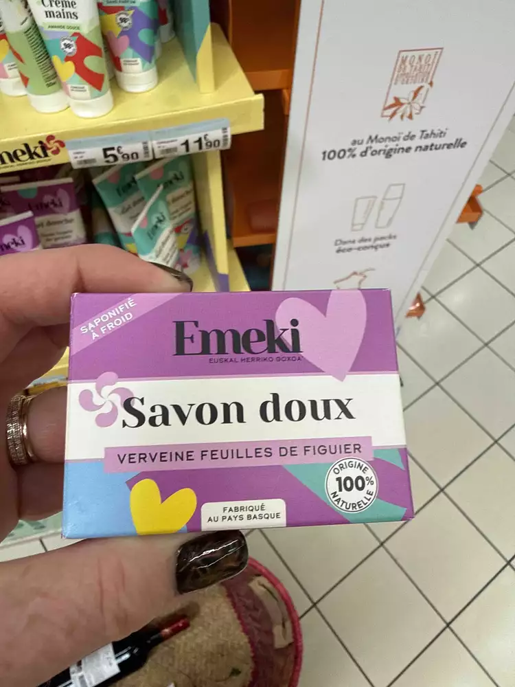 EMEKI - Savon doux verveine feuilles de figuier