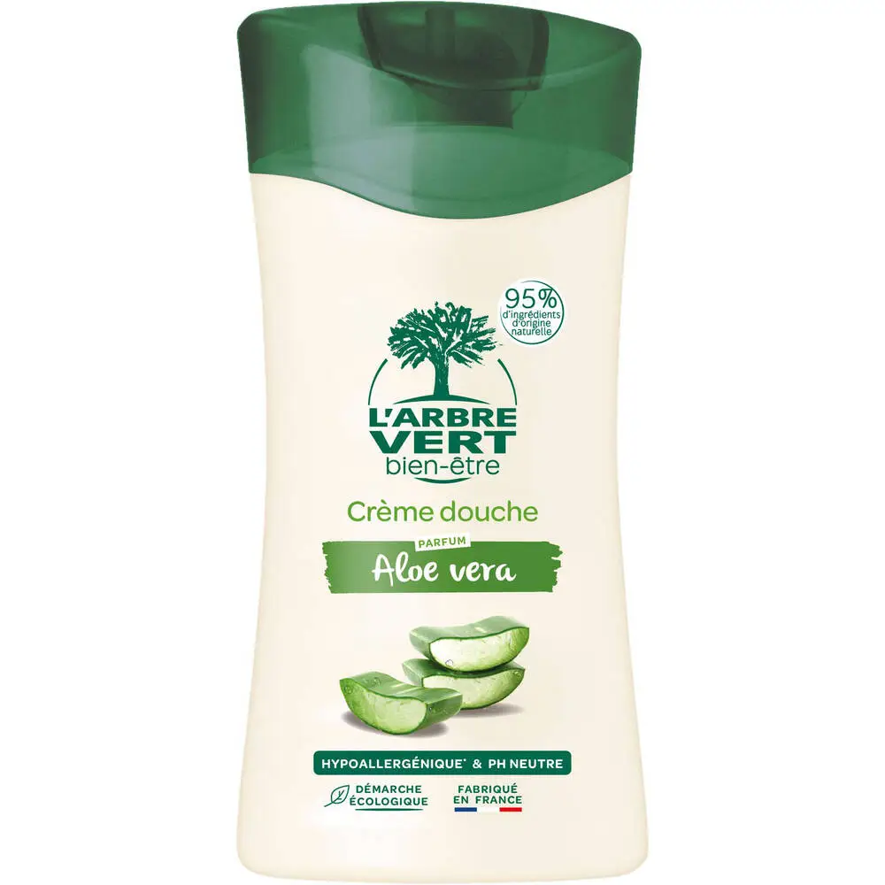 L'ARBRE VERT BIEN-ÊTRE - L'Arbre Vert Bien-être Crème Douche Parfum Aloe vera - Hypoallergénique & pH Neutre - 95% d'ingrédients d'origine naturelle - 250mL