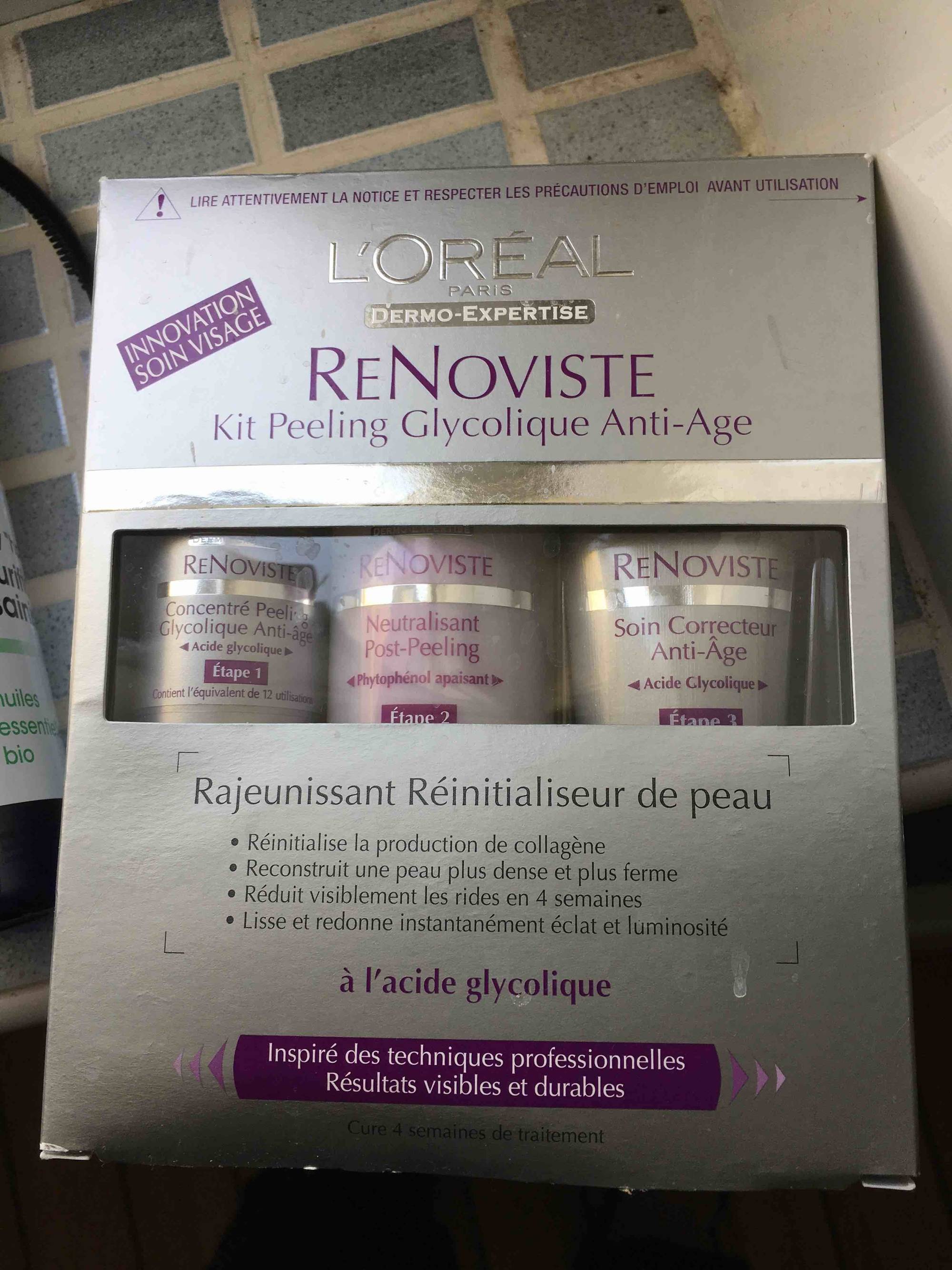 L'ORÉAL - Dermo-expertise - Renoviste - Kit peeling glycolique anti-age