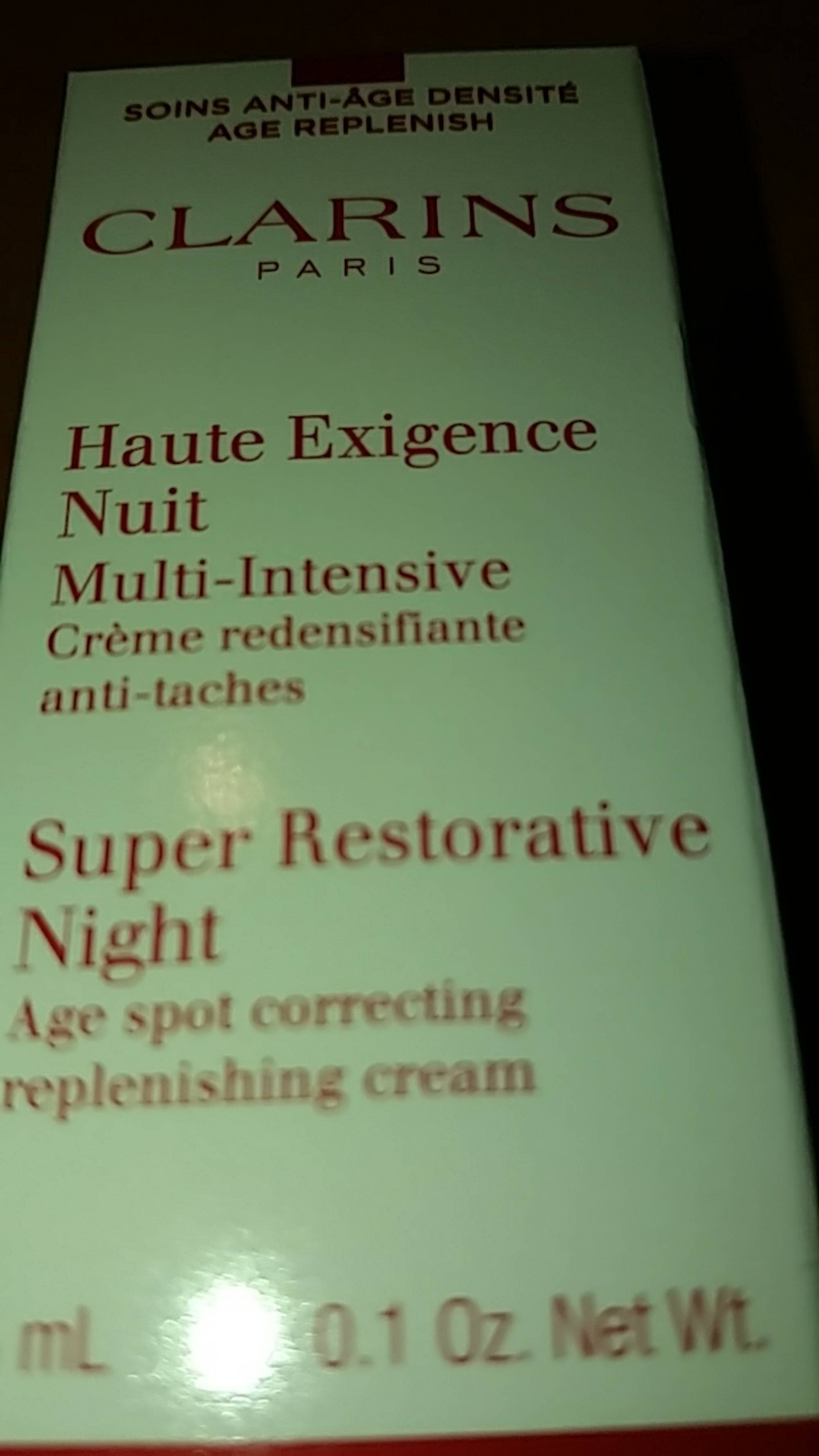 CLARINS - Haute exigence nuit multi-intensive - Crème redensifiante anti-taches