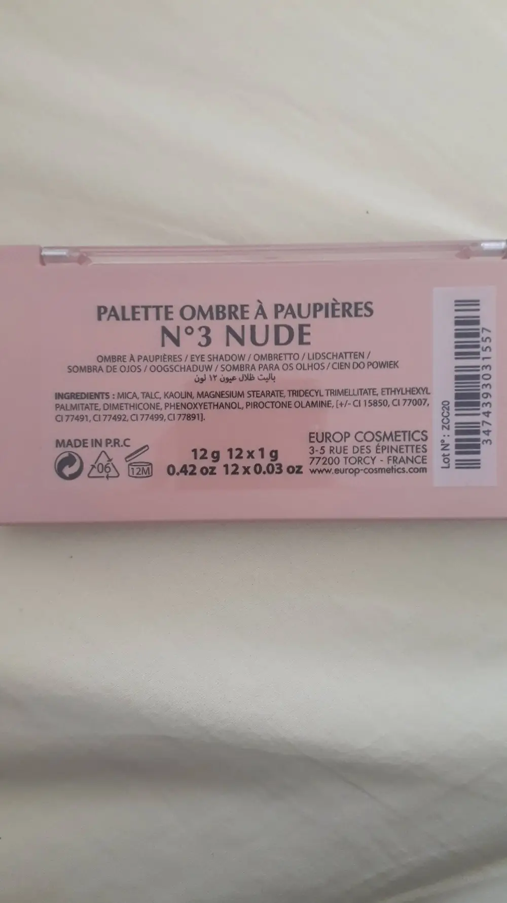 NS - Palette ombre à paupières N° 3 nude